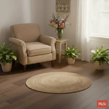 Alfombra Redonda de Yute Natural 90 cm | MiSi