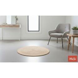 Alfombra Redonda de Yute Natural  Blanco 90 cm | MiSi