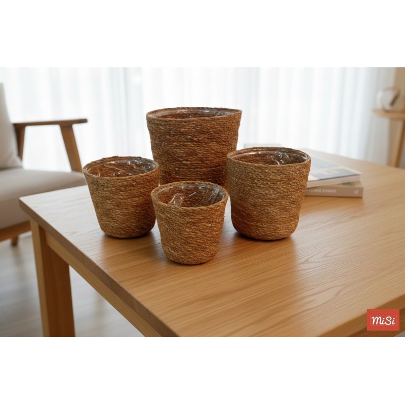 Set de 4 Macetas Artesanales con PVC Interior | MiSi