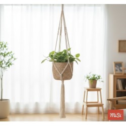 Macramé Blanco para Plantas | Hecho a Mano | MISI