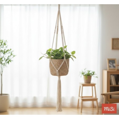 Macramé Blanco para Plantas | Hecho a Mano | MISI