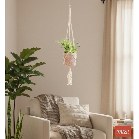 Macramé Blanco para Plantas | Hecho a Mano | MISI
