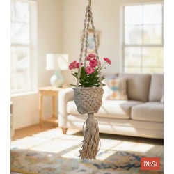 Macramé Blanco para Plantas | Hecho a Mano | MISI