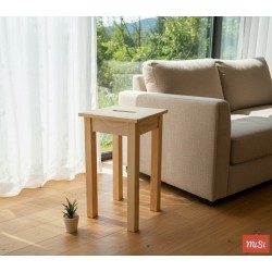 Peana de Madera de Pino Natural | Mesita Auxiliar Recta MiSi