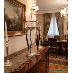 Jarrón Decorativo de Vidrio y Aluminio Envejecido 50 cm | Estilo Imperial | Gepertolandia