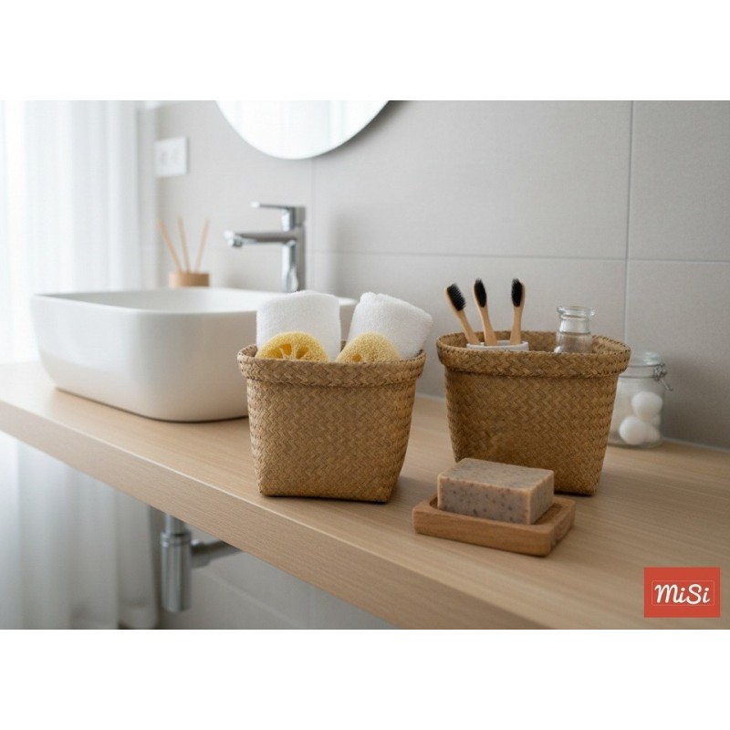 Set de 2 Cestas Artesanales de Palma - Multiusos y Decorativas | MiSi